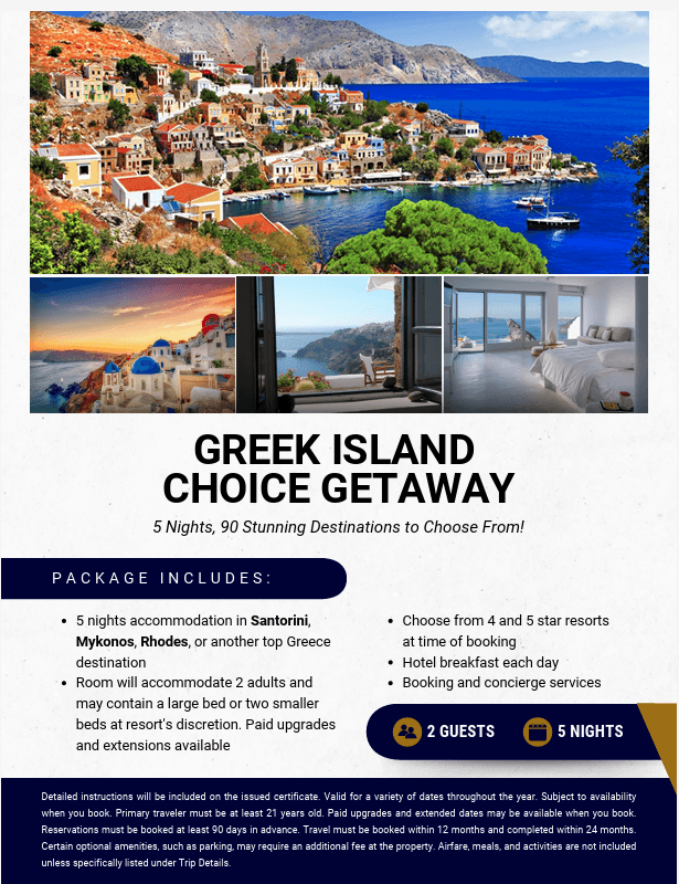 Greek Island Choice Getaway
